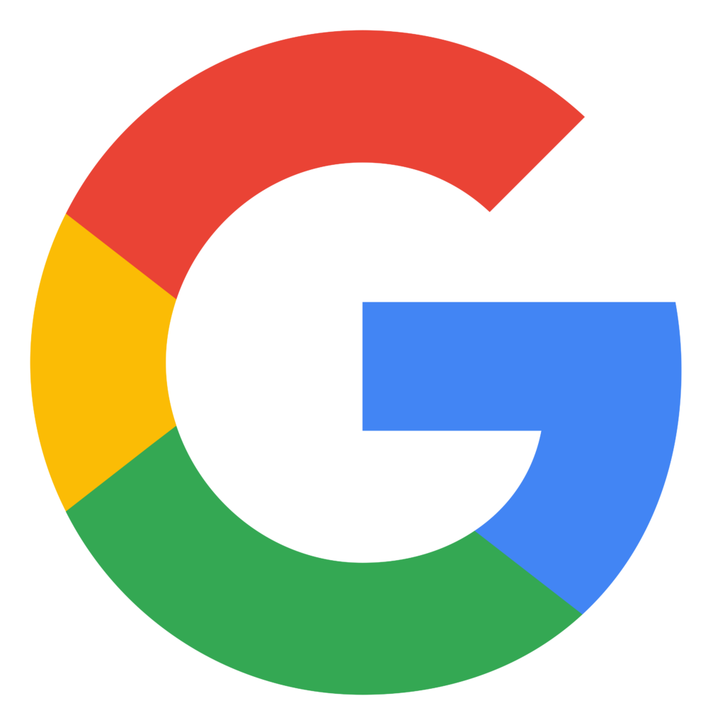 Google logo: a capital letter G divided into four color segments—red at the top, yellow on the left, green at the bottom, and blue on the right.