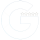 A large, light blue outline of the Google G logo with five empty stars placed horizontally across the top right section of the letter. The background is white.
